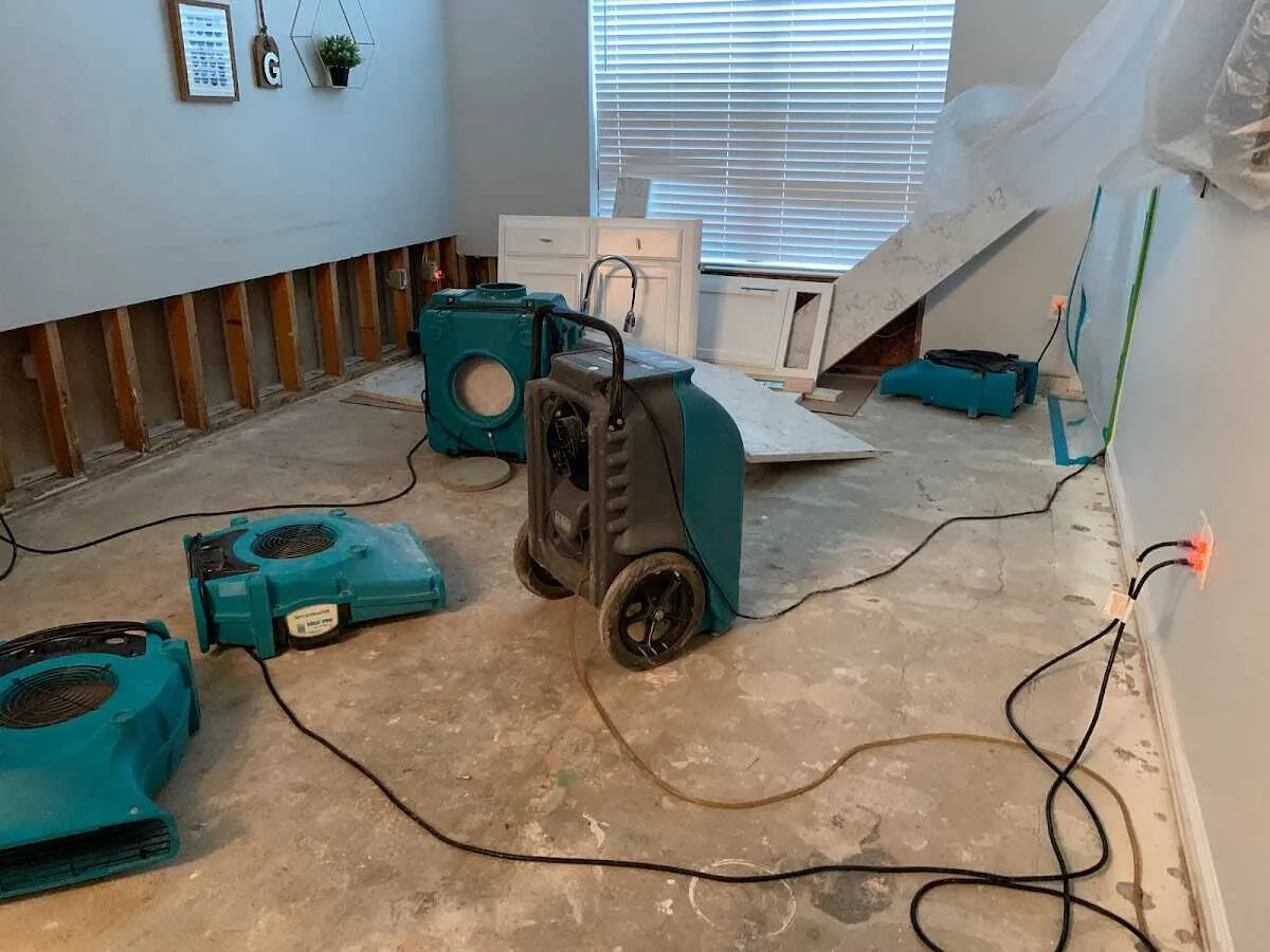 Dehumidifier in flood-cut room for Water Extraction & Removal in Manassas Park